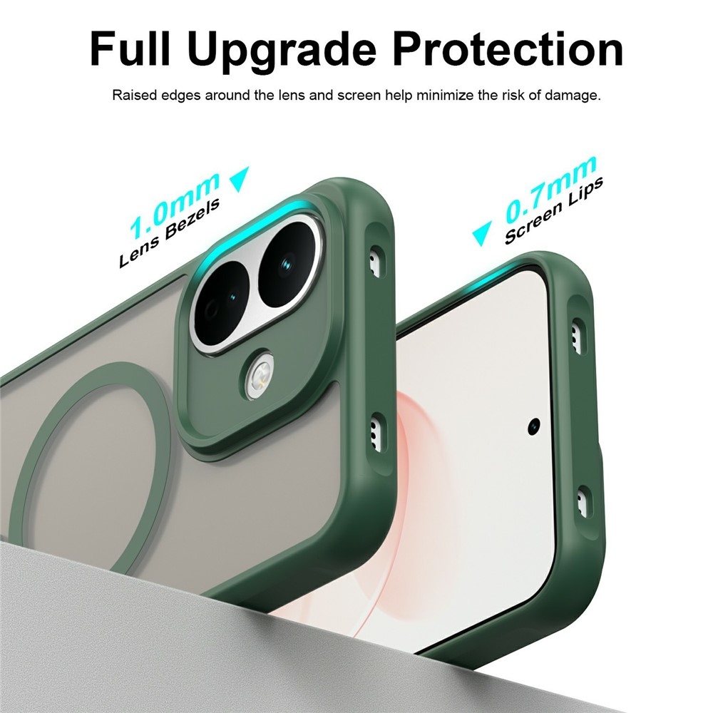 Case matný gelový obal s MagSafe na Xiaomi Redmi Note 17 Pro 5G - zelený