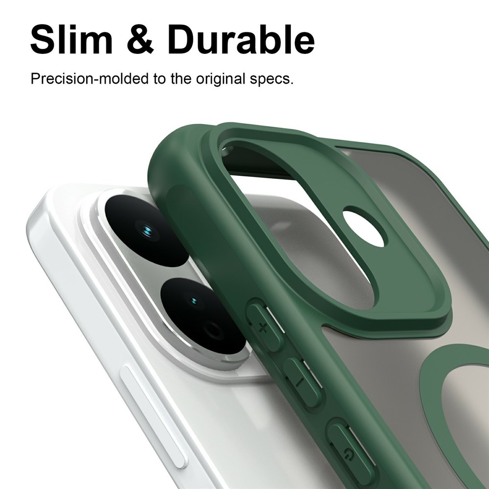 Case matný gelový obal s MagSafe na Xiaomi Redmi Note 17 Pro 5G - zelený