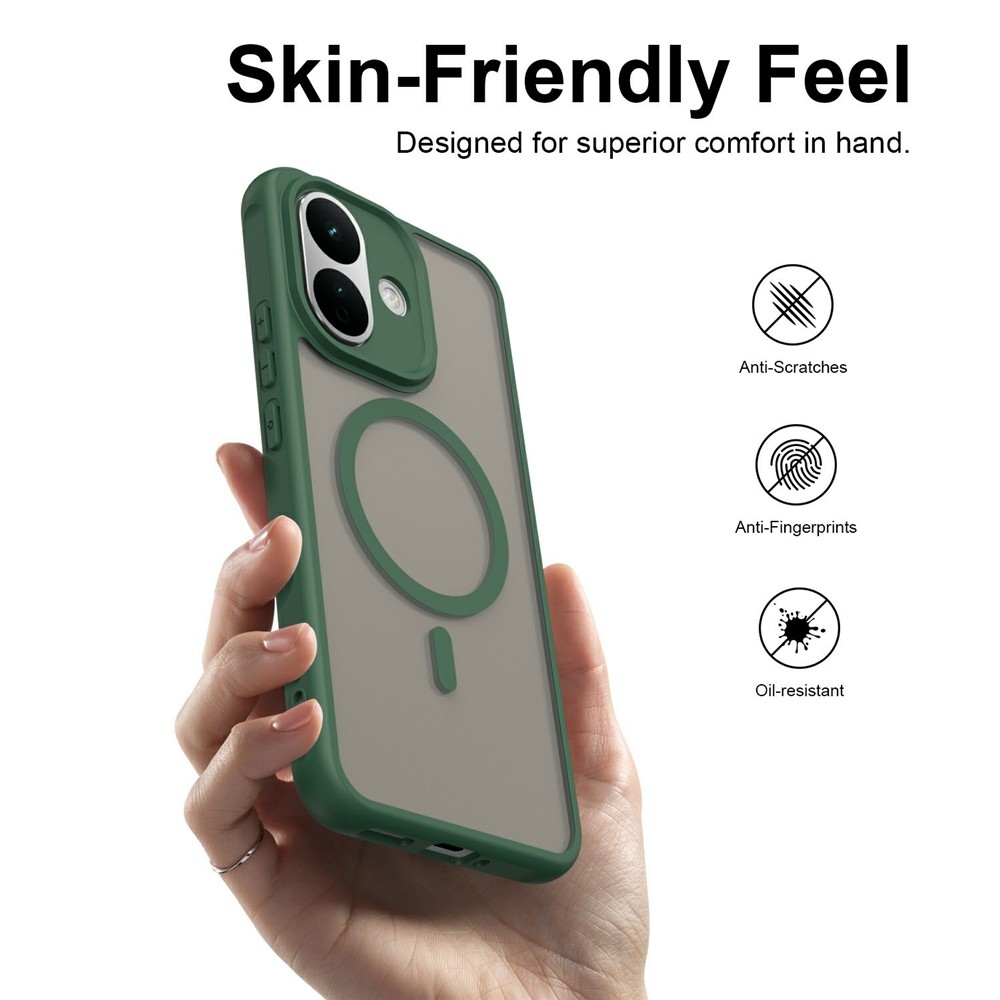Case matný gelový obal s MagSafe na Xiaomi Redmi Note 17 Pro 5G - zelený