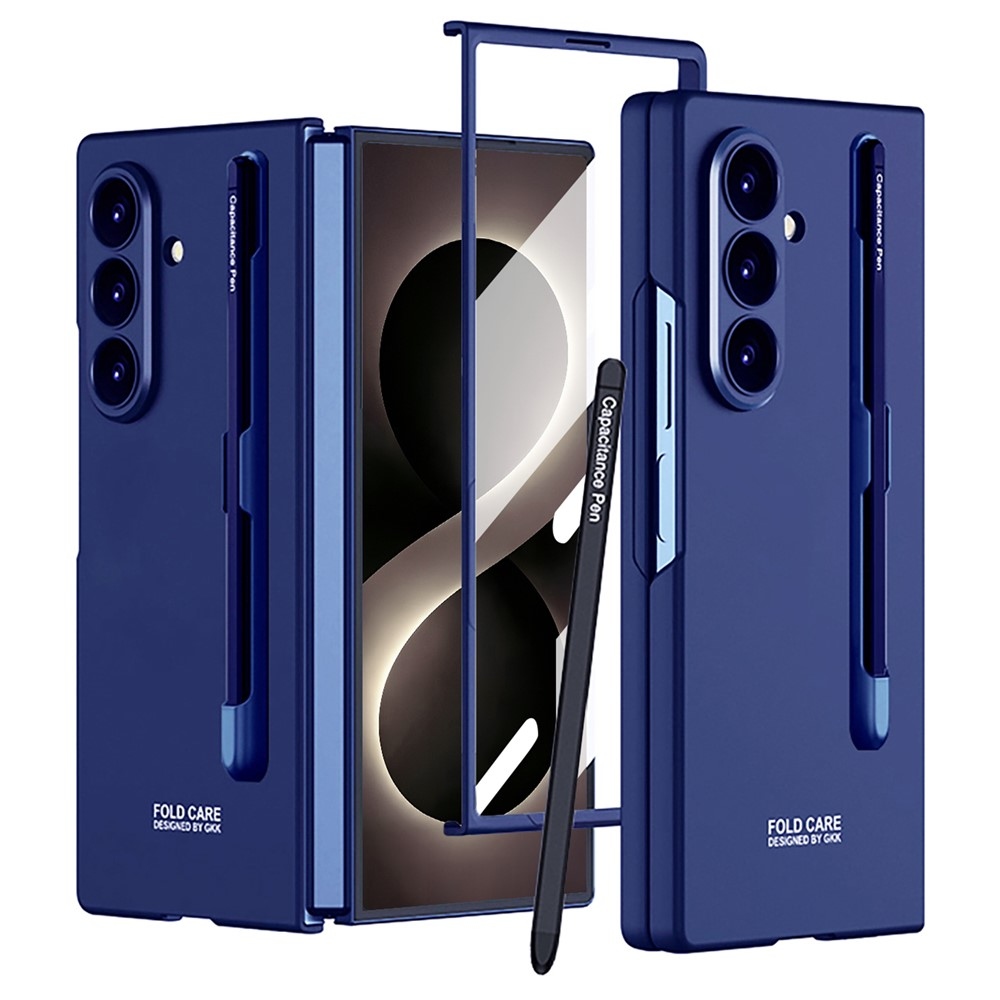 Case plastový obal s ochranným sklem na displej + stylus na Samsung Galaxy Z Fold8 Ultra 5G - modrý