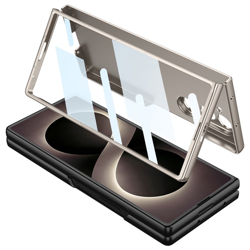 Case plastový obal s ochranným sklem na displej + stylus na Samsung Galaxy Z Fold8 Ultra 5G - světlešedý