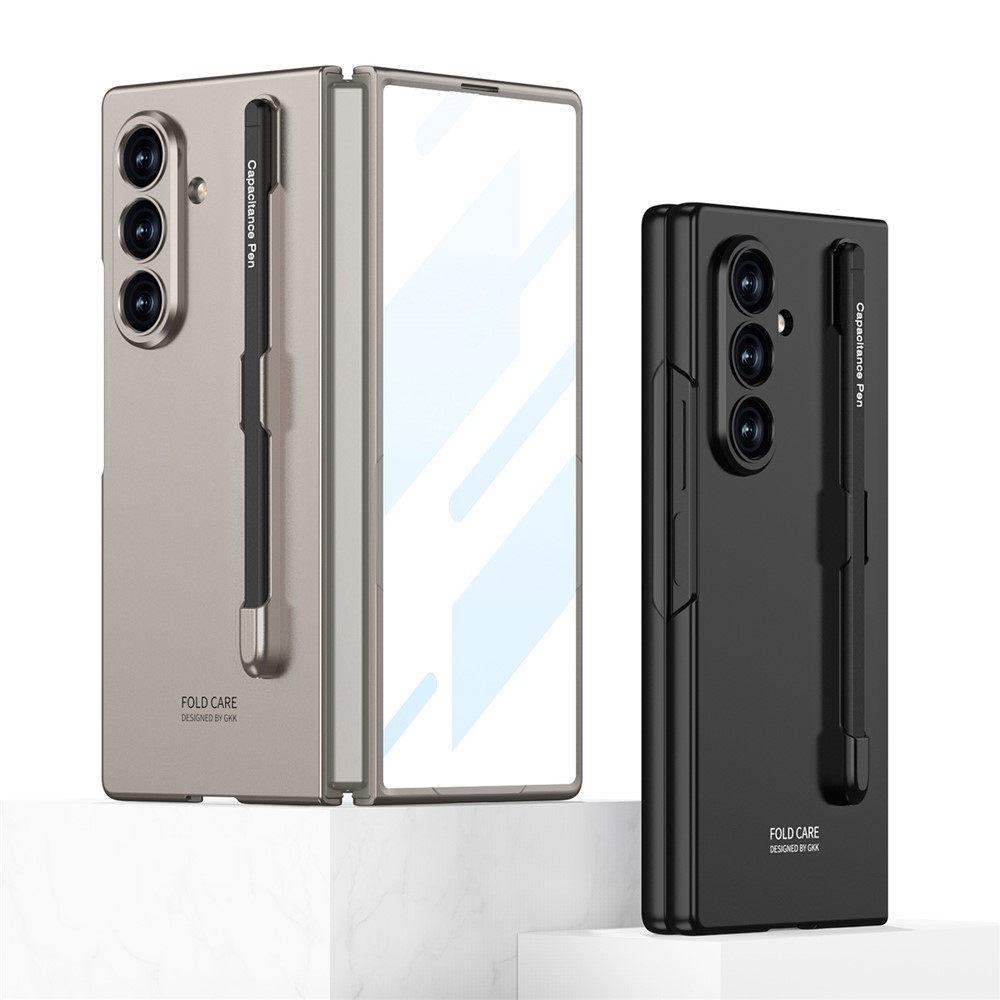 Case plastový obal s ochranným sklem na displej + stylus na Samsung Galaxy Z Fold8 Ultra 5G - světlešedý