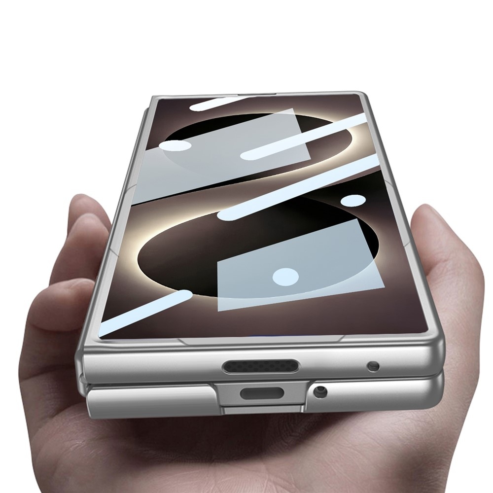 Case plastový obal s ochranným sklem na displej + stylus na Samsung Galaxy Z Fold8 Ultra 5G - světlešedý