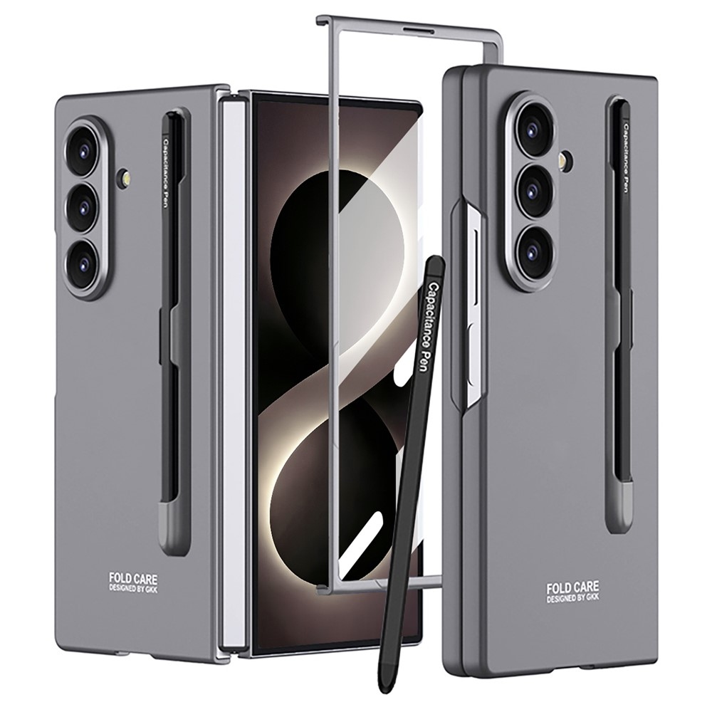 Case plastový obal s ochranným sklem na displej + stylus na Samsung Galaxy Z Fold8 Ultra 5G - tmavěšedý