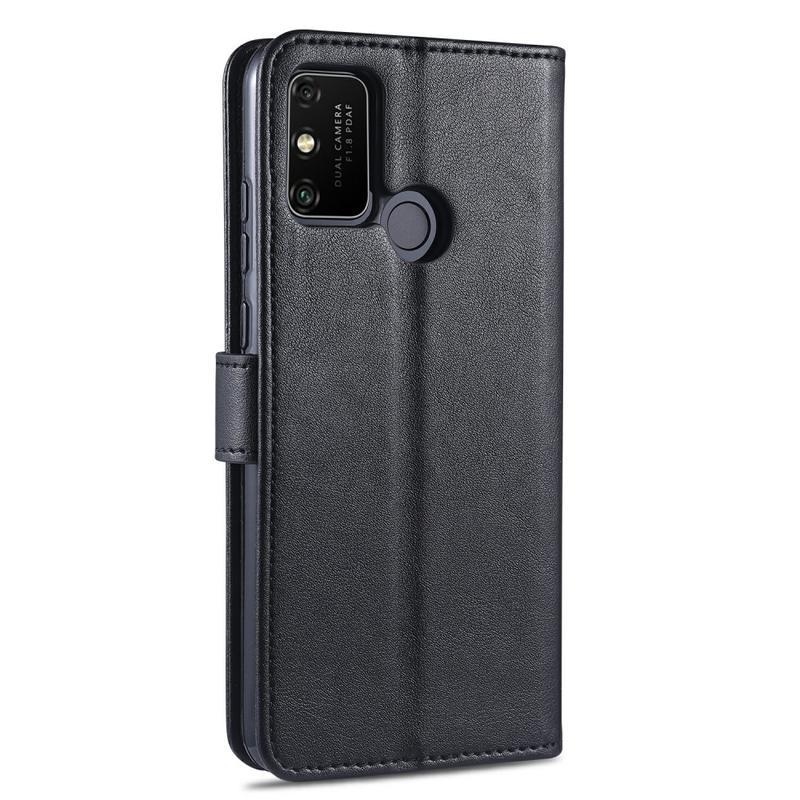 Case PU kožené peněženkové pouzdro na mobil Honor 9A - černé