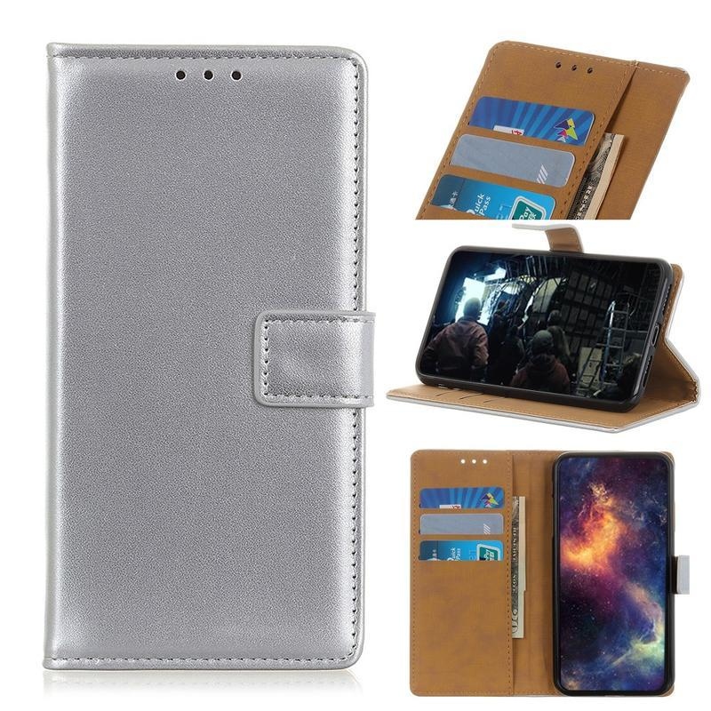 Case PU kožené peněženkové pouzdro na mobil Huawei P40 Pro - stříbrné