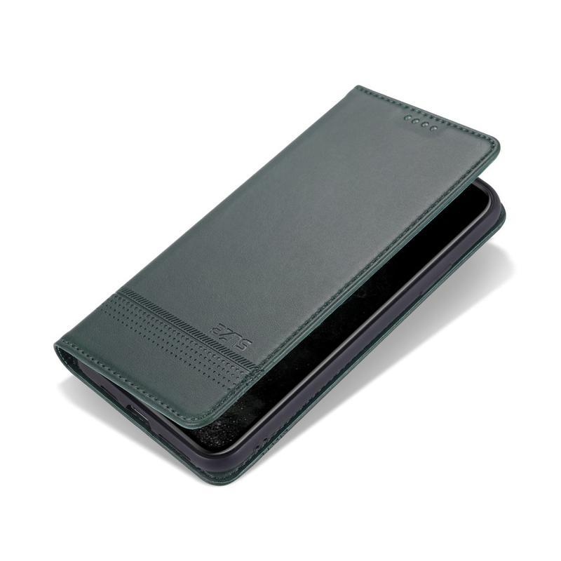 Case PU kožené peněženkové pouzdro na mobil iPhone 12 Pro/12 - zelené