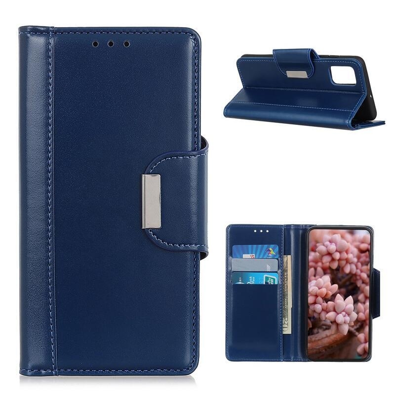Case PU kožené peněženkové pouzdro na mobil Samsung Galaxy A02s (164.2x75.9x9.1mm) - modré