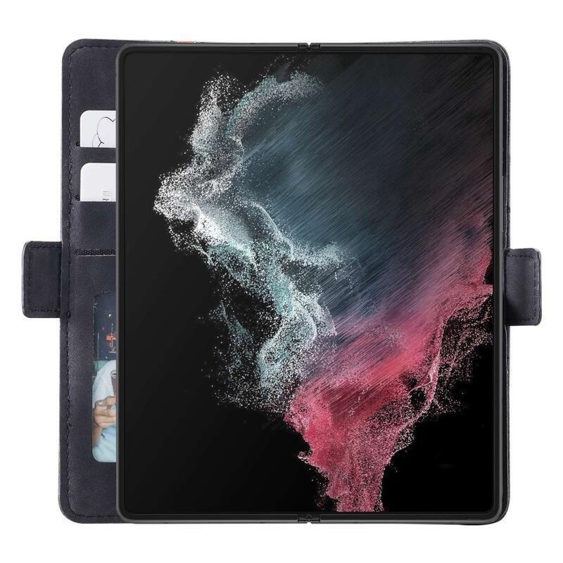 CASE PU kožené peněženkové pouzdro na mobil Samsung Galaxy Z Fold4 5G - černé