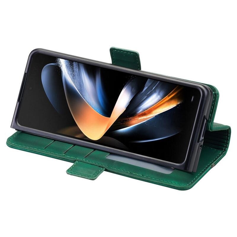 CASE PU kožené peněženkové pouzdro na mobil Samsung Galaxy Z Fold4 5G - zelené