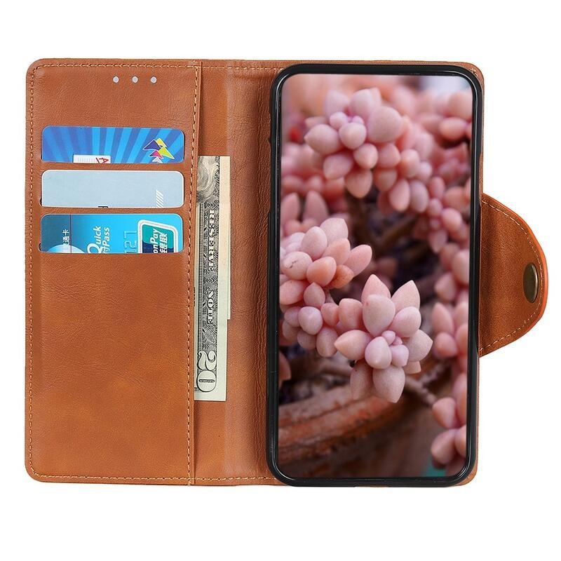 Case PU kožené peněženkové pouzdro na mobil Xiaomi Poco F3 - hnědé
