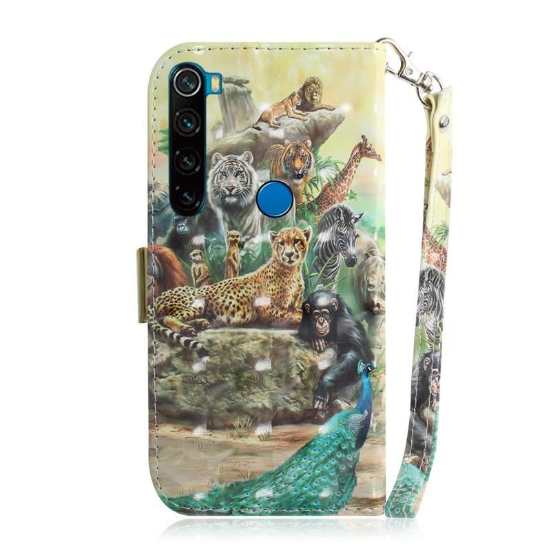 Case PU kožené peněženkové pouzdro na mobil Xiaomi Redmi Note 8 - zvířata
