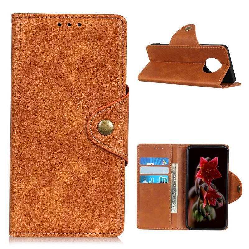Case PU kožené peněženkové pouzdro na mobil Xiaomi Redmi Note 9T 5G - hnědé