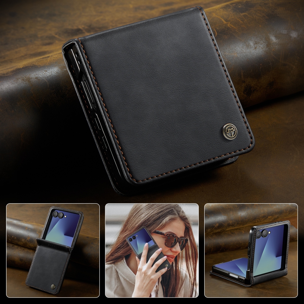 CASEME knížkové pouzdro na Samsung Galaxy Z Flip8 5G - černé