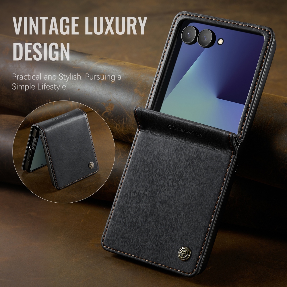 CASEME knížkové pouzdro na Samsung Galaxy Z Flip8 5G - černé