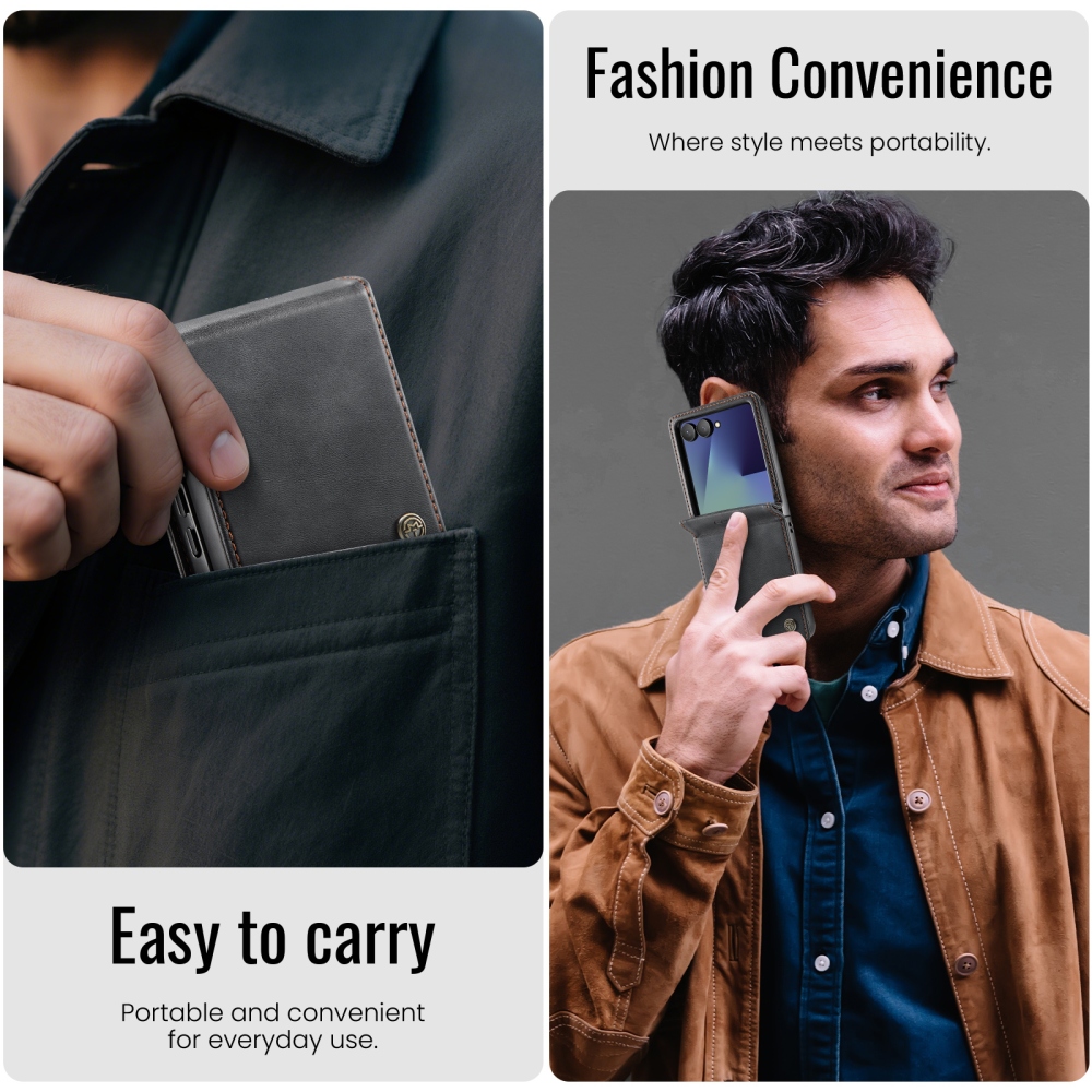 CASEME knížkové pouzdro na Samsung Galaxy Z Flip8 5G - černé