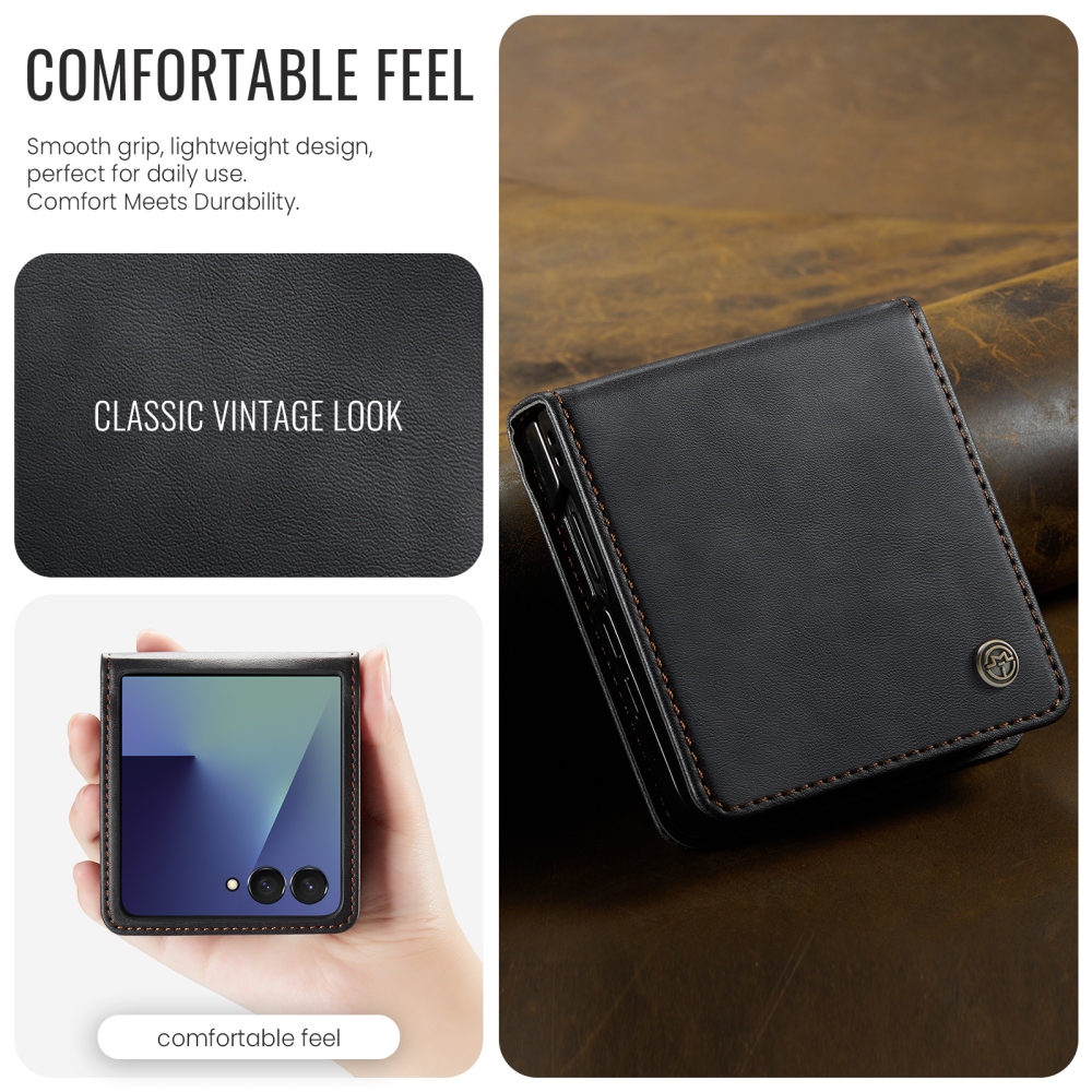 CASEME knížkové pouzdro na Samsung Galaxy Z Flip8 5G - černé