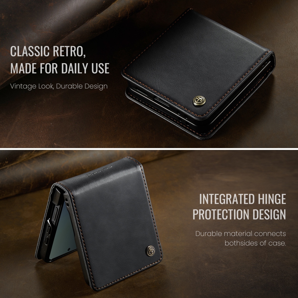 CASEME knížkové pouzdro na Samsung Galaxy Z Flip8 5G - černé