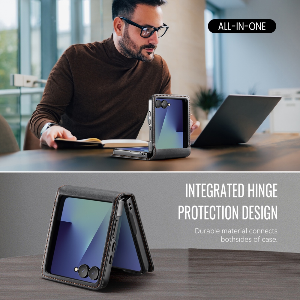 CASEME knížkové pouzdro na Samsung Galaxy Z Flip8 5G - černé