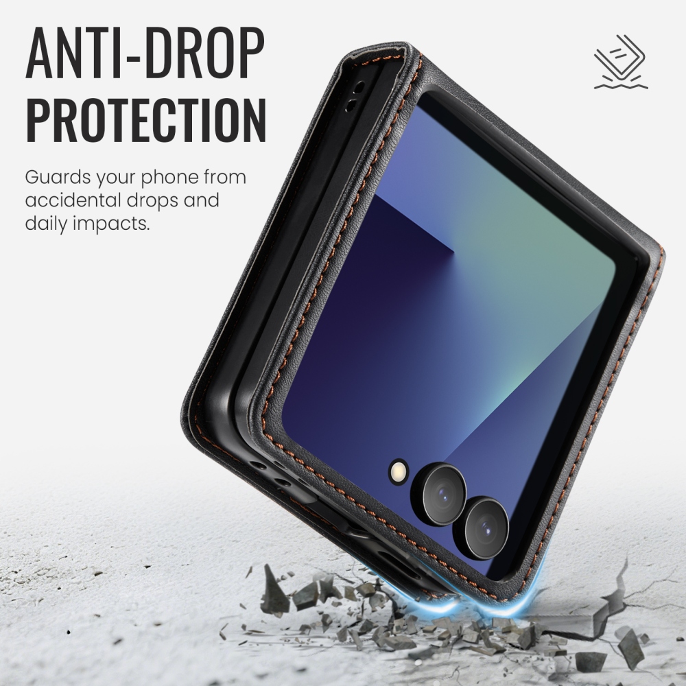 CASEME knížkové pouzdro na Samsung Galaxy Z Flip8 5G - černé