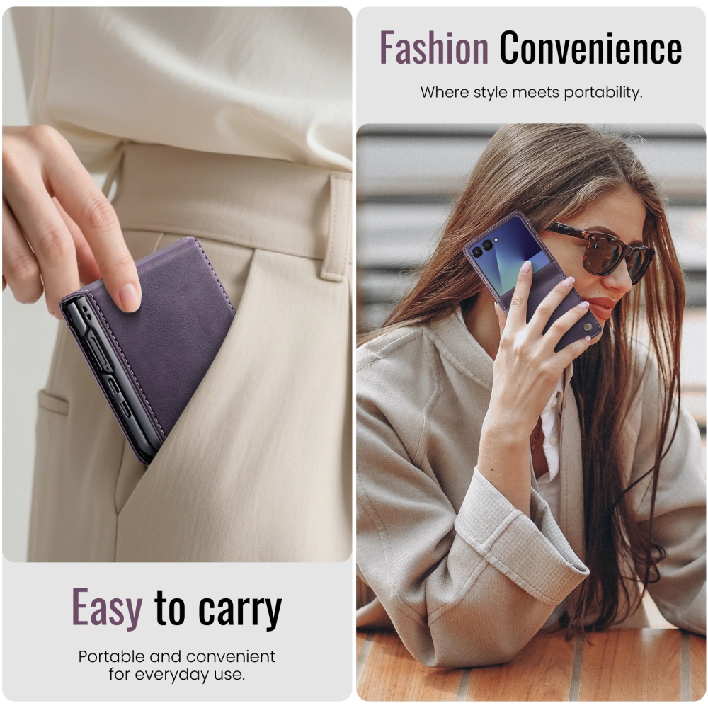 CASEME knížkové pouzdro na Samsung Galaxy Z Flip8 5G - fialové