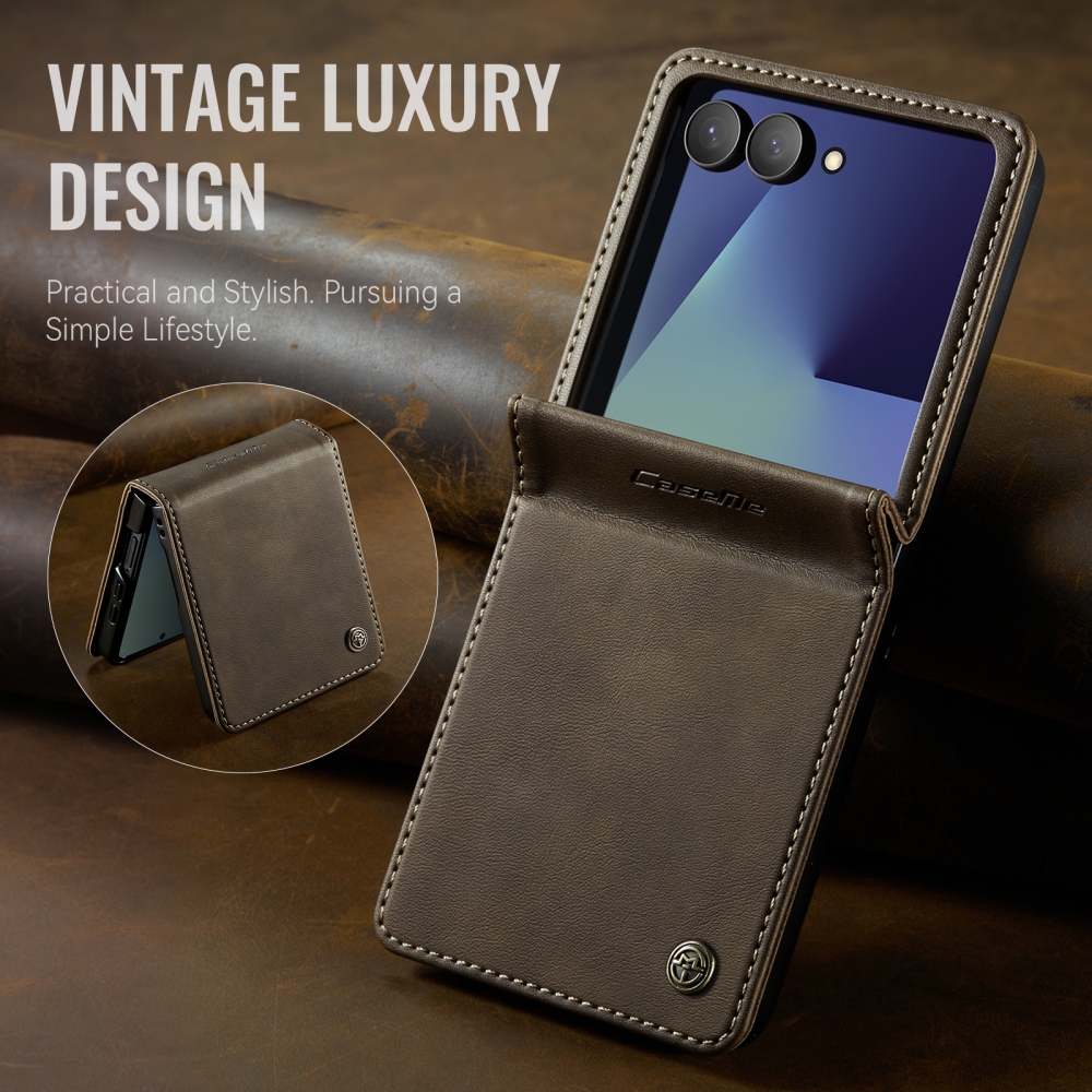 CASEME knížkové pouzdro na Samsung Galaxy Z Flip8 5G - hnědé