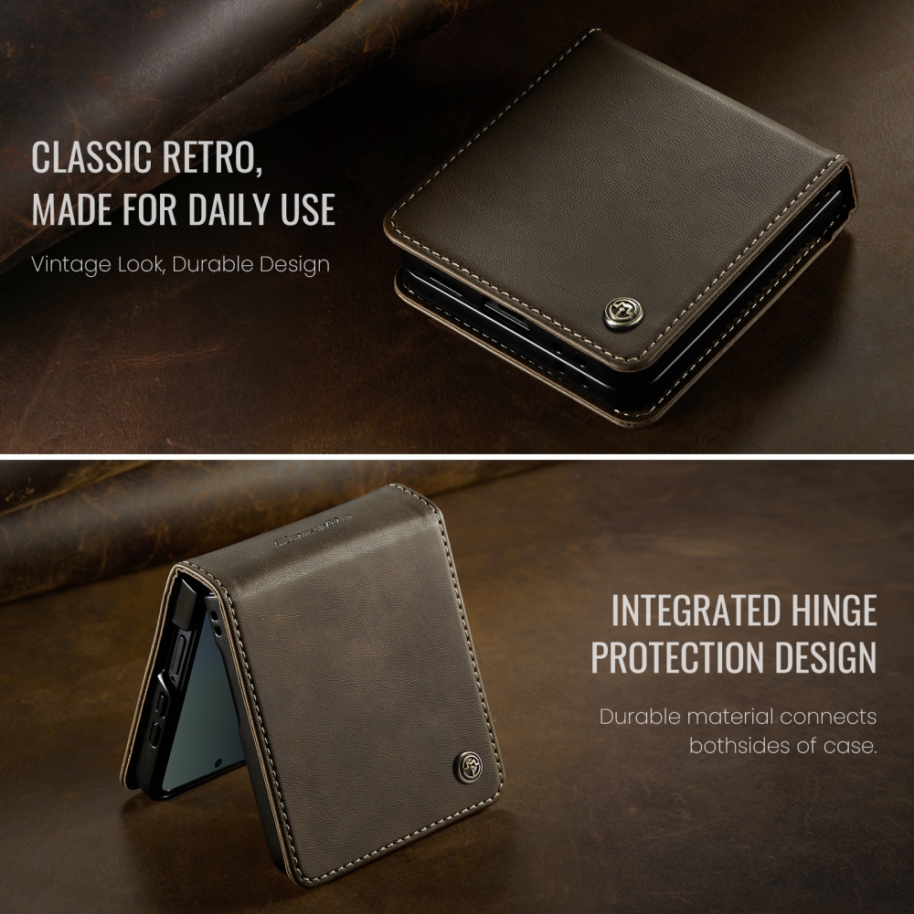 CASEME knížkové pouzdro na Samsung Galaxy Z Flip8 5G - hnědé