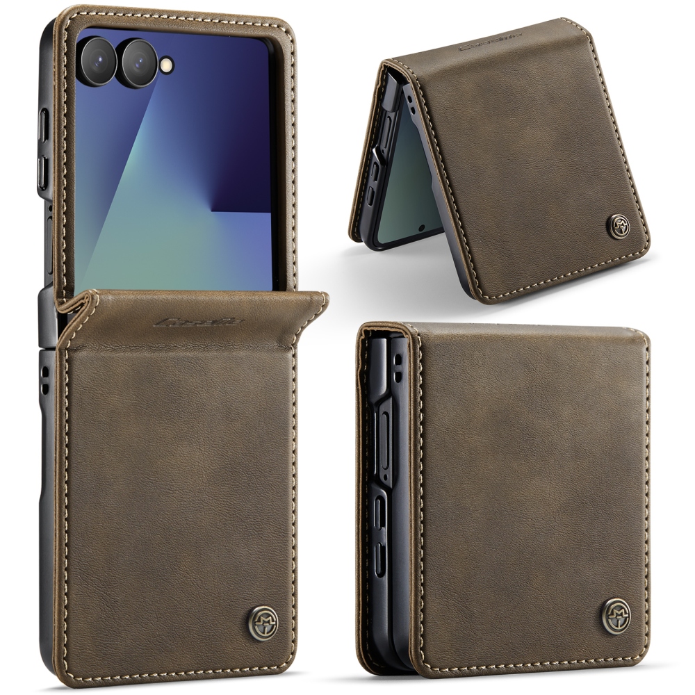CASEME knížkové pouzdro na Samsung Galaxy Z Flip8 5G - hnědé