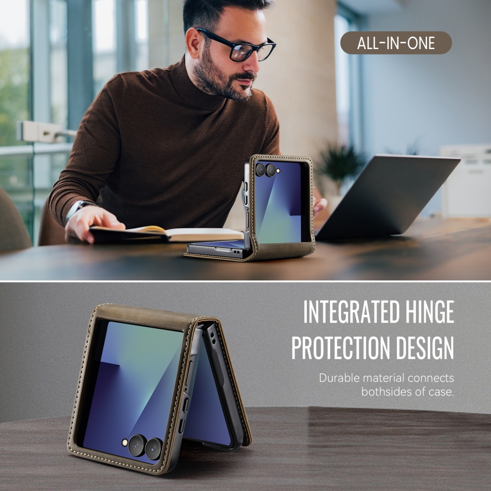 CASEME knížkové pouzdro na Samsung Galaxy Z Flip8 5G - hnědé