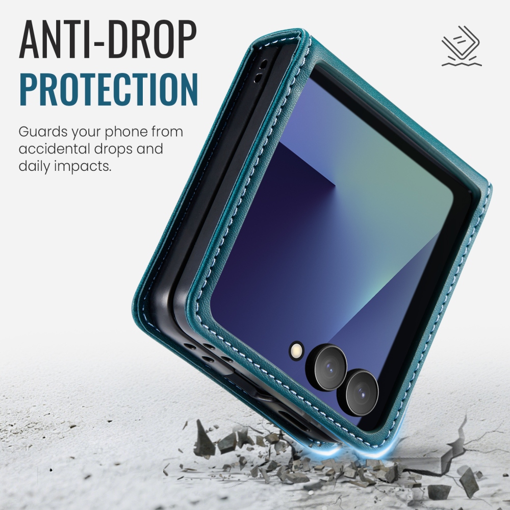 CASEME knížkové pouzdro na Samsung Galaxy Z Flip8 5G - modrozelené