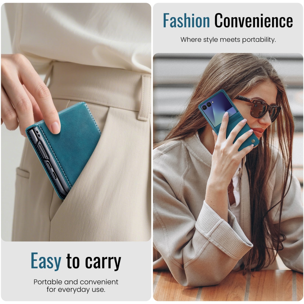 CASEME knížkové pouzdro na Samsung Galaxy Z Flip8 5G - modrozelené