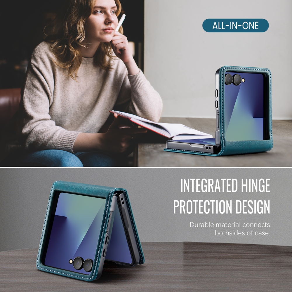 CASEME knížkové pouzdro na Samsung Galaxy Z Flip8 5G - modrozelené