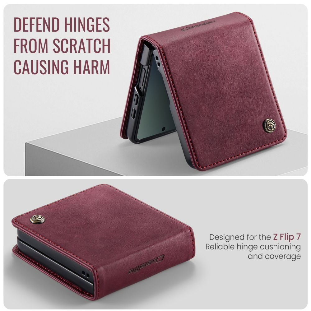 CASEME knížkové pouzdro na Samsung Galaxy Z Flip8 5G - vínové
