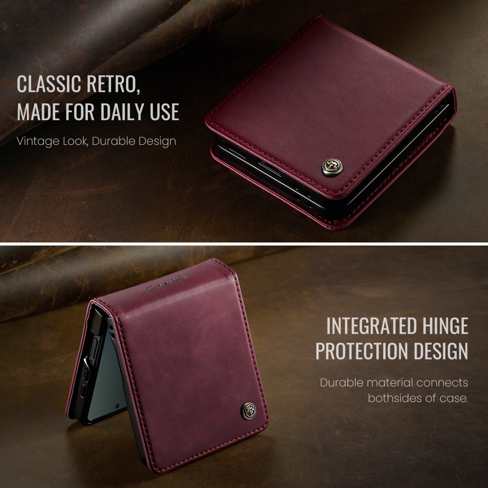 CASEME knížkové pouzdro na Samsung Galaxy Z Flip8 5G - vínové