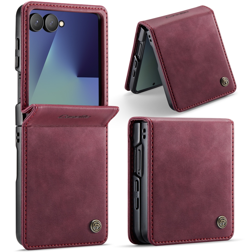 CASEME knížkové pouzdro na Samsung Galaxy Z Flip8 5G - vínové