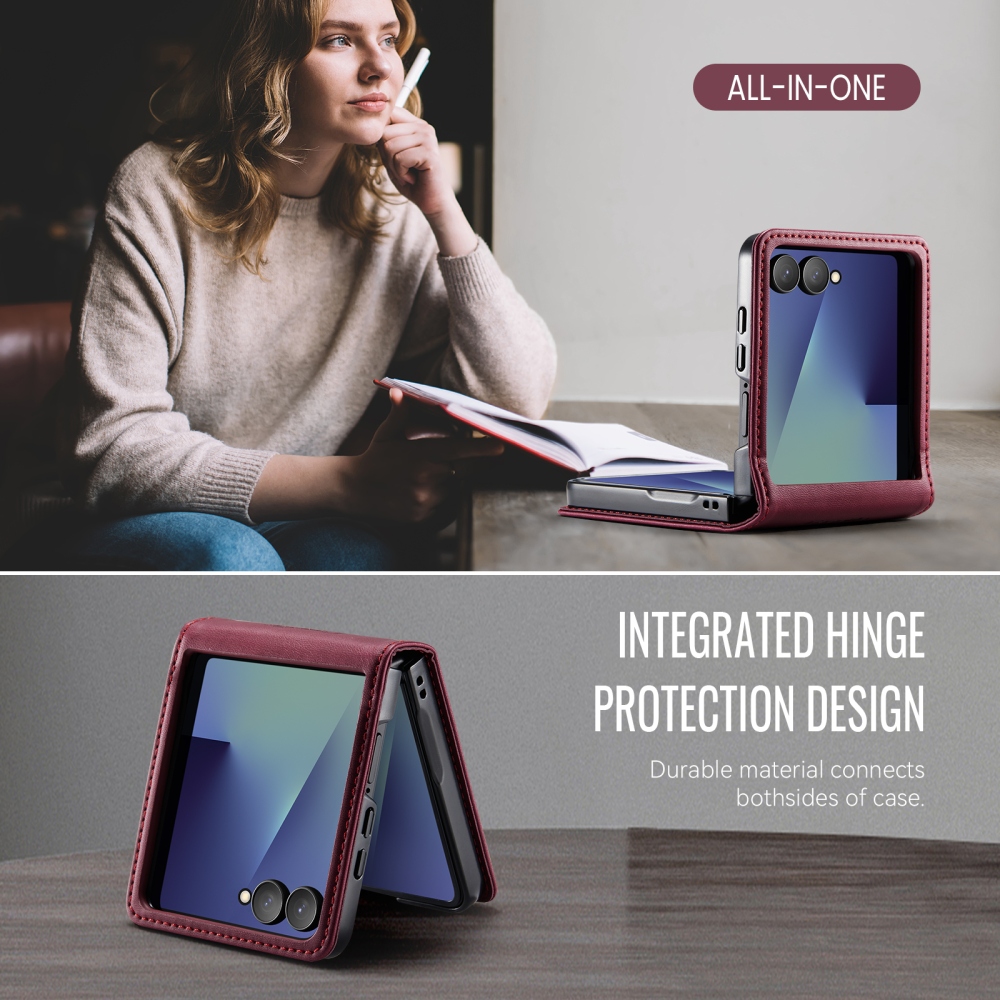 CASEME knížkové pouzdro na Samsung Galaxy Z Flip8 5G - vínové