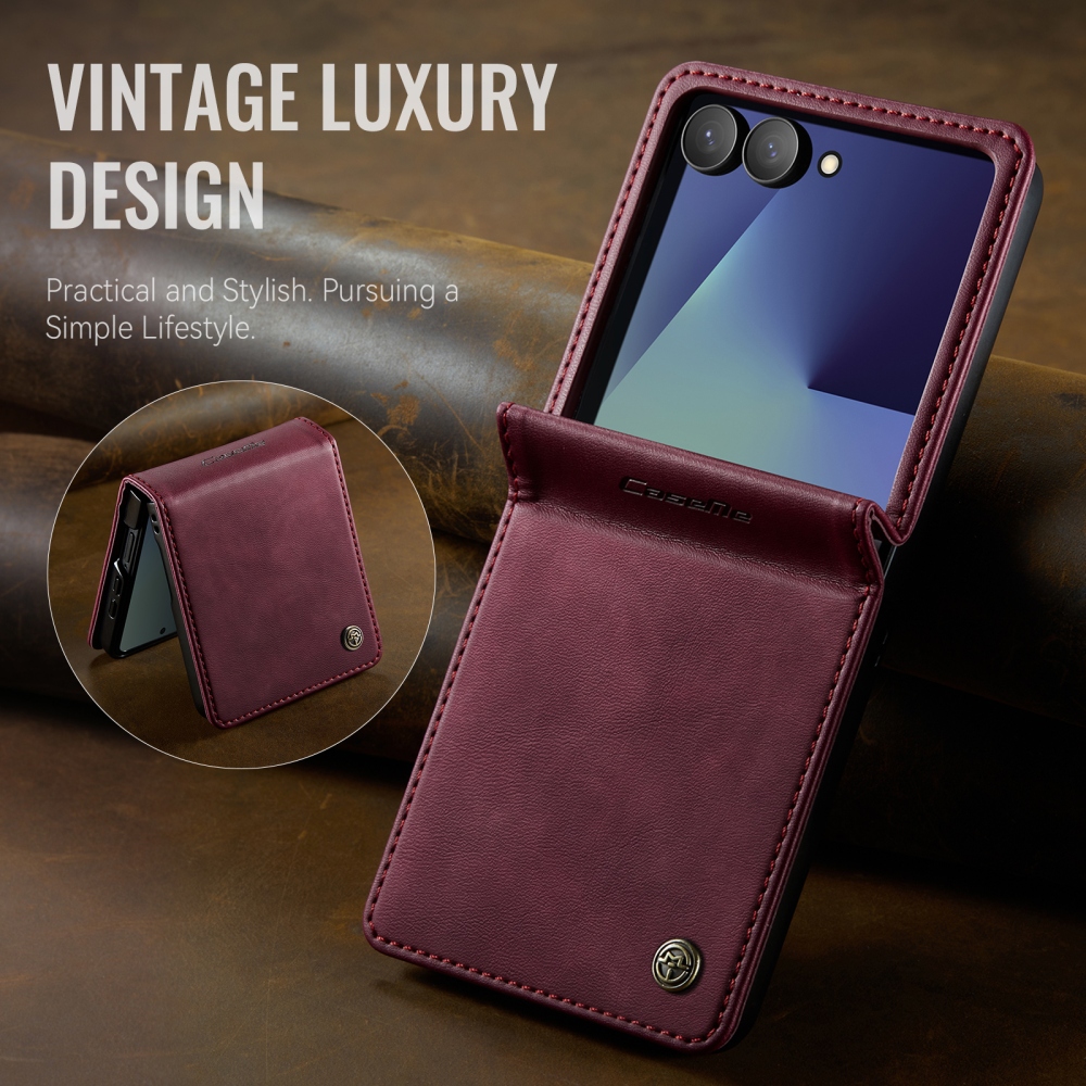 CASEME knížkové pouzdro na Samsung Galaxy Z Flip8 5G - vínové