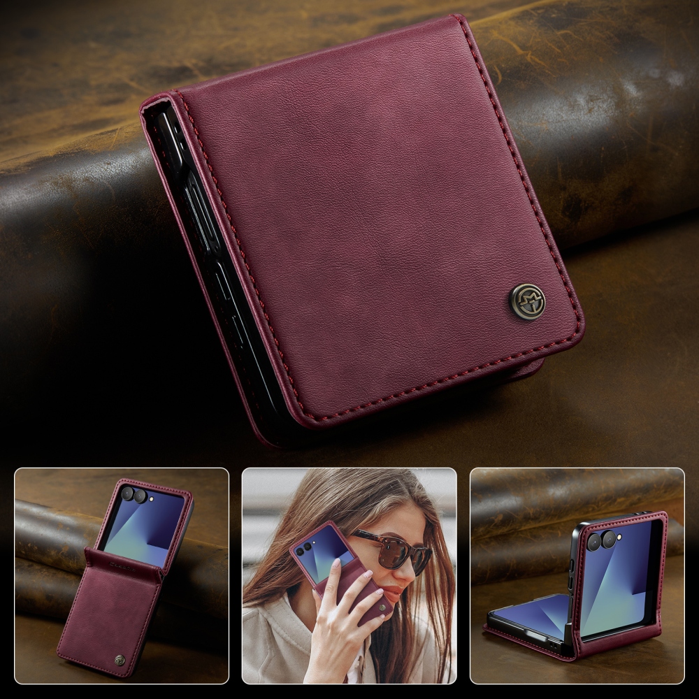 CASEME knížkové pouzdro na Samsung Galaxy Z Flip8 5G - vínové
