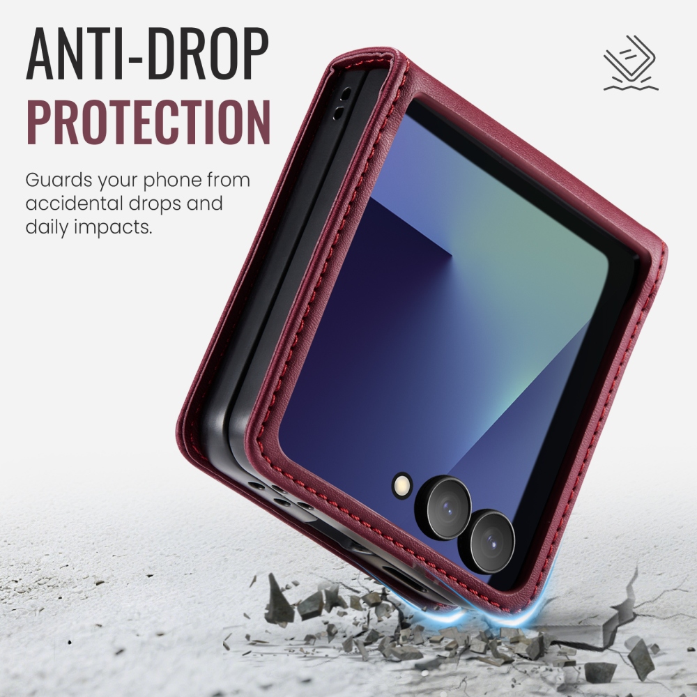 CASEME knížkové pouzdro na Samsung Galaxy Z Flip8 5G - vínové