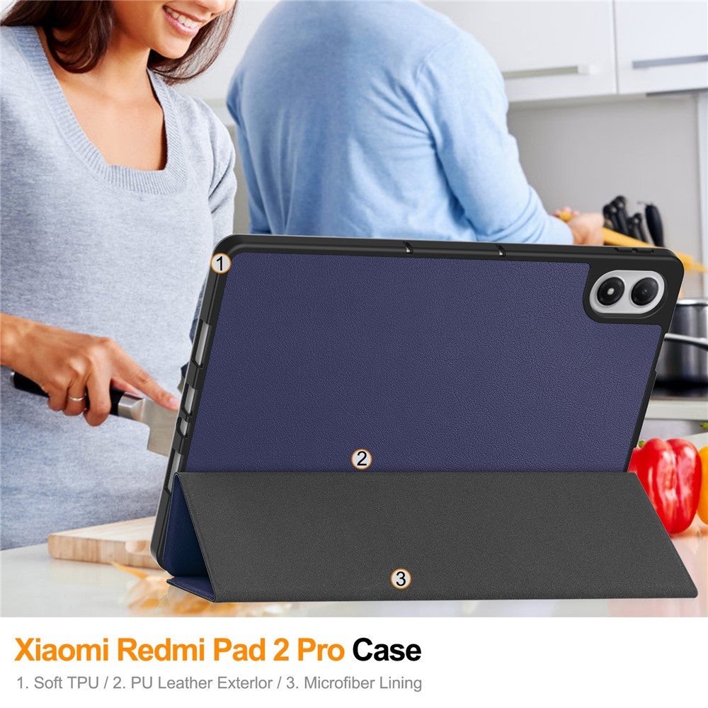 Cases chytré skládací pouzdro na Xiaomi Redmi Pad 2 Pro - tmavěmodré