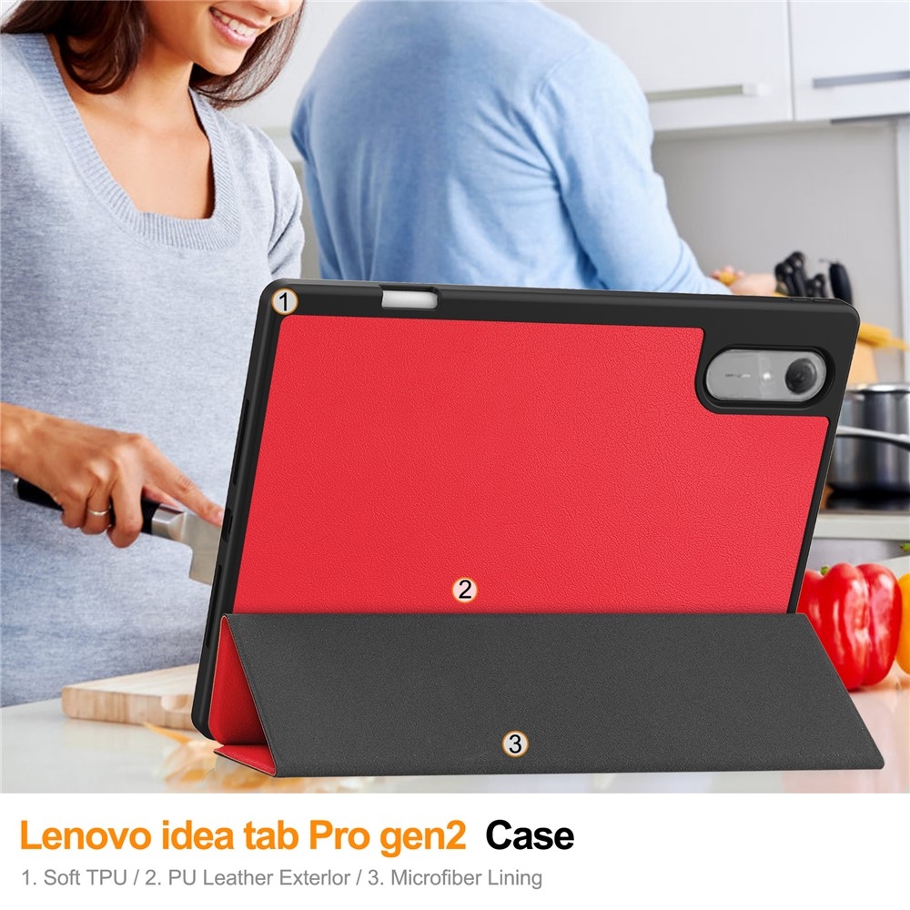 Cases chytré zavírací pouzdro na Lenovo Idea Tab Pro 13 2.Gen (TB-390FU) - červené