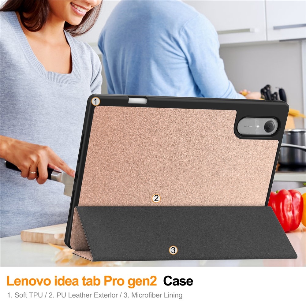 Cases chytré zavírací pouzdro na Lenovo Idea Tab Pro 13 2.Gen (TB-390FU) - růžovozlaté