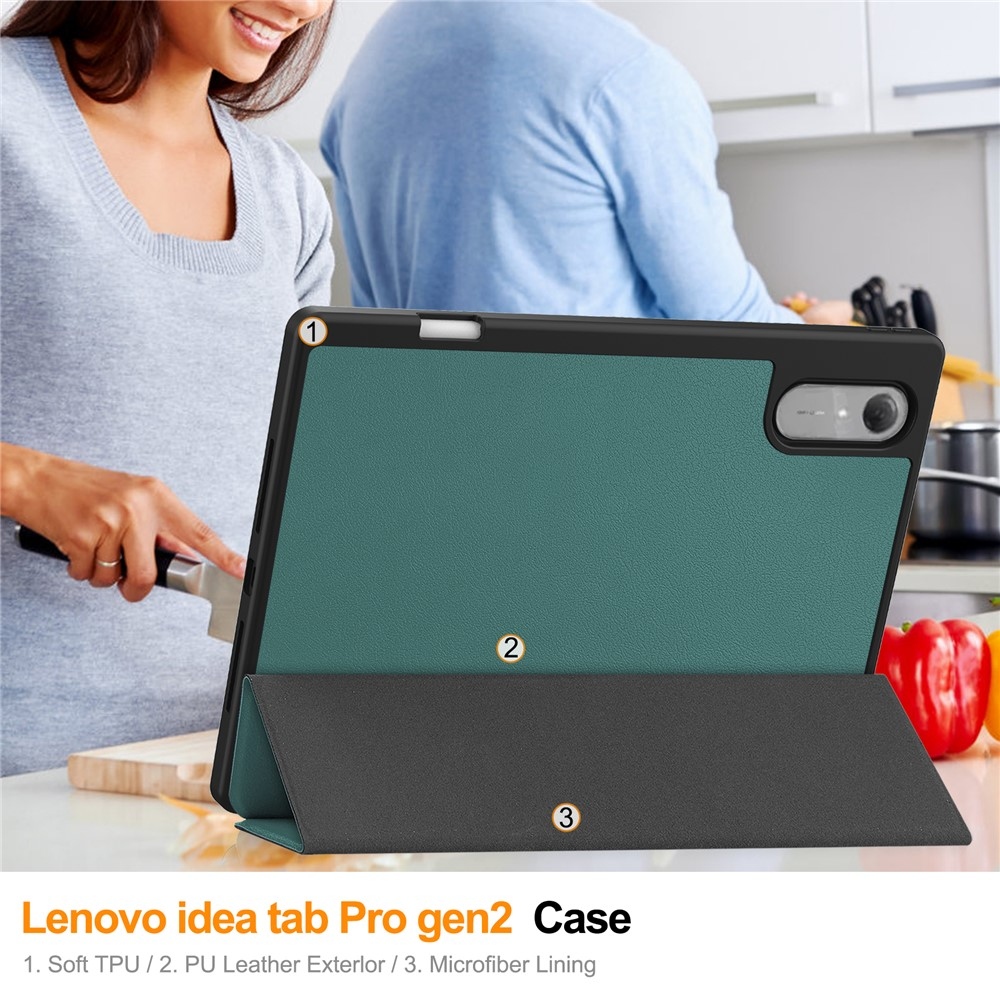 Cases chytré zavírací pouzdro na Lenovo Idea Tab Pro 13 2.Gen (TB-390FU) - zelené