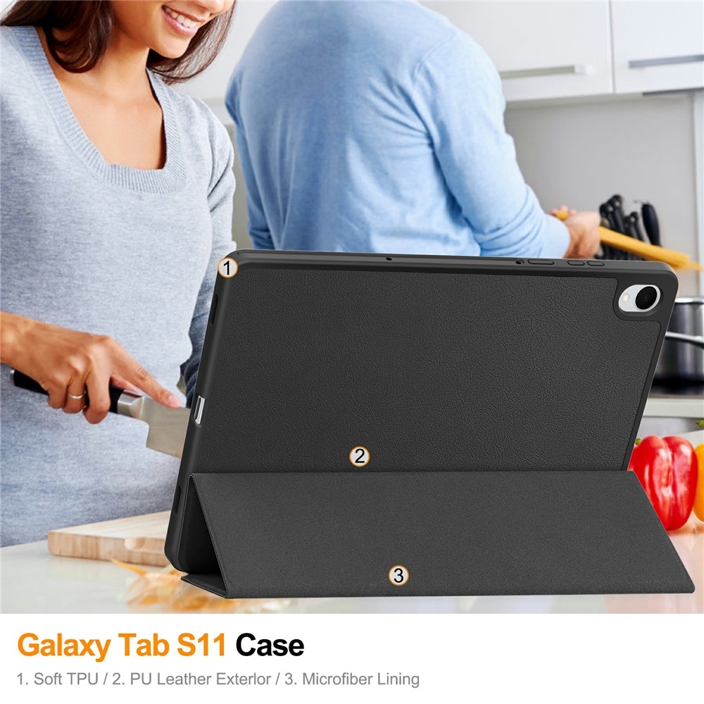 Cases chytré zavírací pouzdro na Samsung Galaxy Tab S11 - černé