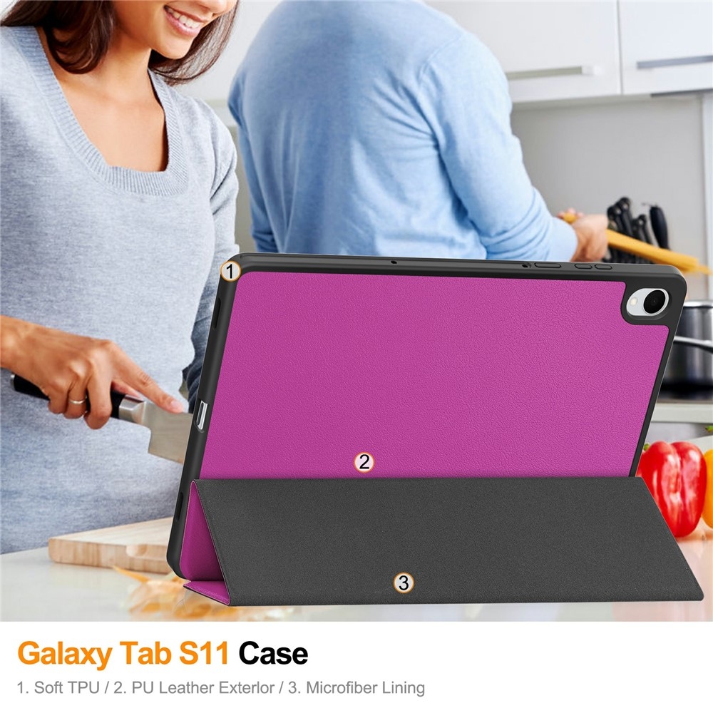 Cases chytré zavírací pouzdro na Samsung Galaxy Tab S11 - fialové