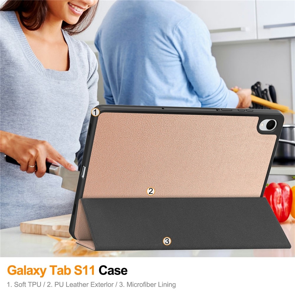 Cases chytré zavírací pouzdro na Samsung Galaxy Tab S11 - růžovozlaté