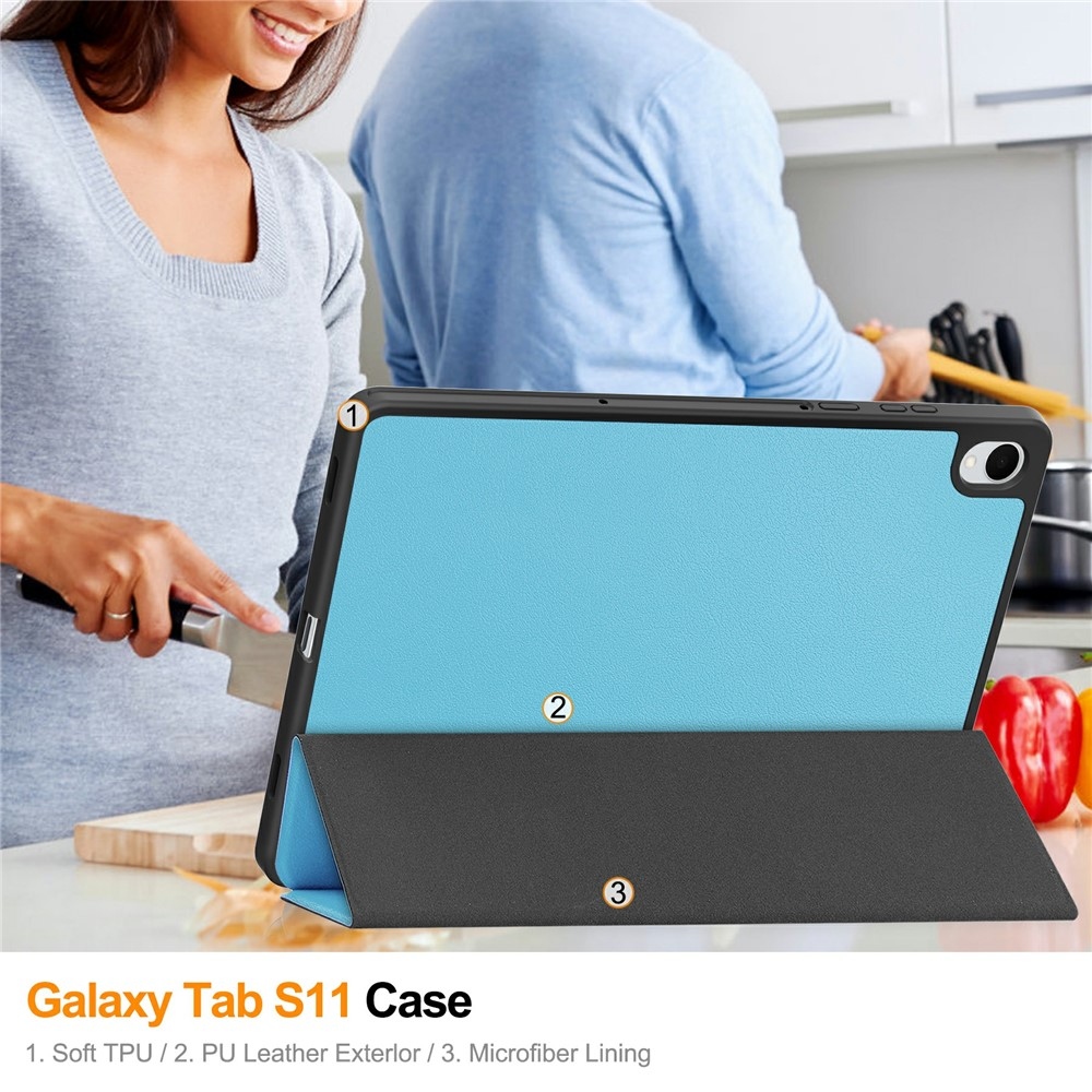 Cases chytré zavírací pouzdro na Samsung Galaxy Tab S11 - světlemodré