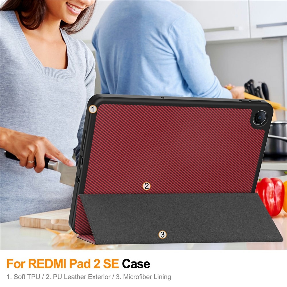 Cases chytré zavírací pouzdro na Xiaomi Redmi Pad 2 9.7 - červené