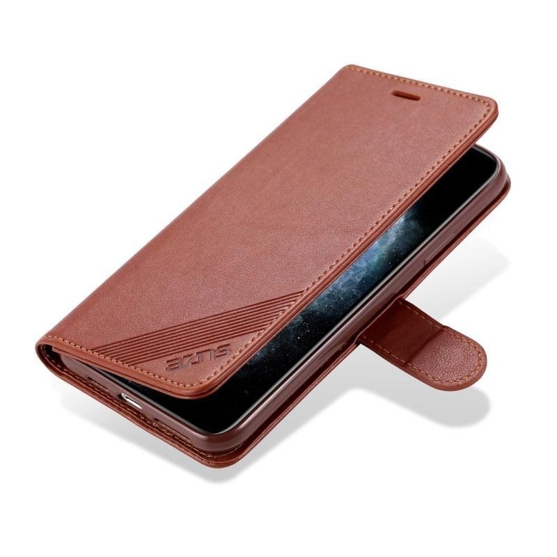 Cases PU kožené peněženkové pouzdro pro mobilní telefon iPhone 12 Pro/12 - kávové