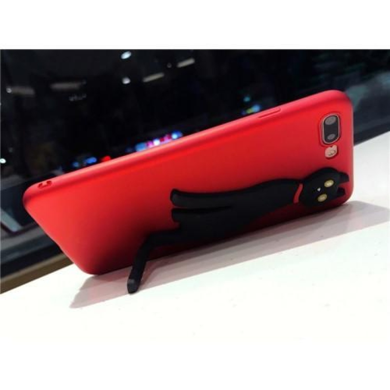 Cat silikonový 3D obal na iPhone 6 Plus a iPhone 6s Plus - černobílý